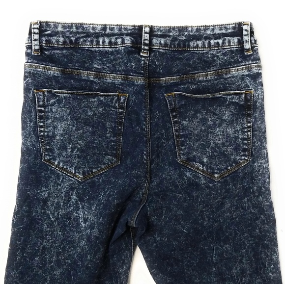 ASOS Super High Rise Dark Blue Acid Wash Jeans 28 - Picture 7 of 8
